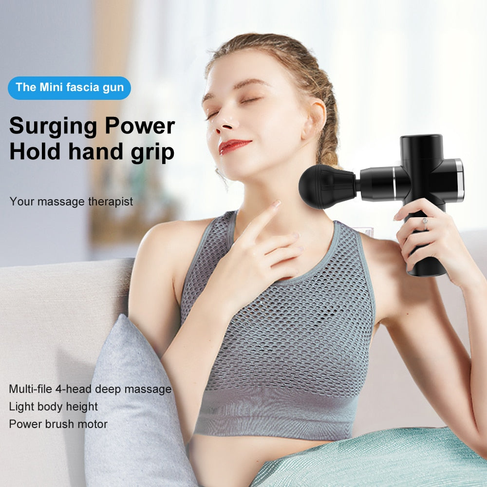 New Mini Vibration Massage Gun Women's Portable Muscle Relaxation Electric Massager Fitness Vibrator-massagers Fascia Equipment